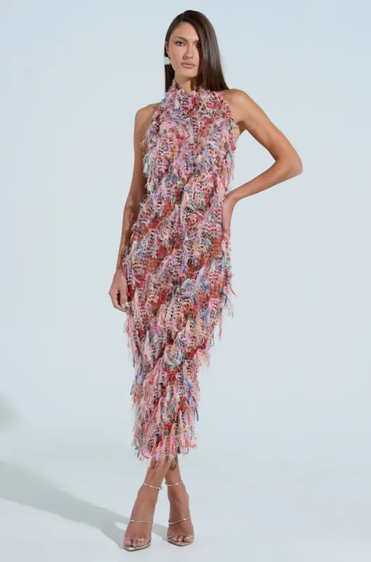 SUMMER TIME LIVIN MESH MIDI DRESS IN PINK sold by AKIRA