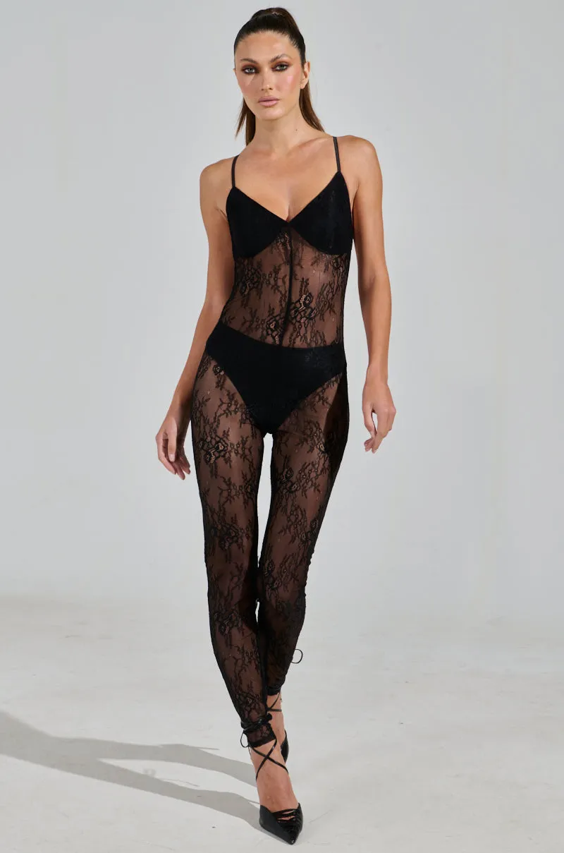 LOOK ALL YOU WANT LACE JUMPSUIT sold by AKIRA