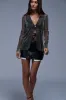 AN ELEGANT EVENING RHINESTONE MESH COLLARED BLOUSE sold by AKIRA