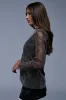 AN ELEGANT EVENING RHINESTONE MESH COLLARED BLOUSE sold by AKIRA