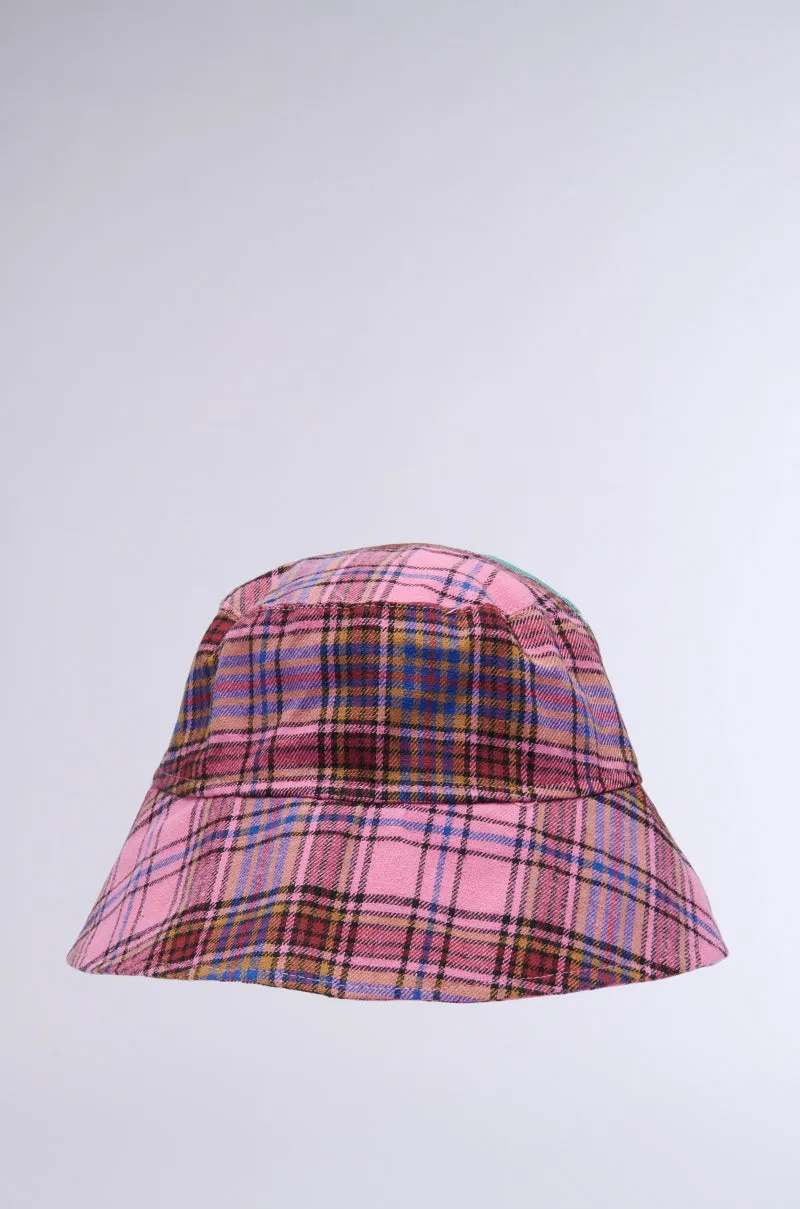 MIXED PRINTS PLAID BUCKET HAT sold by AKIRA product image thumbnail 3