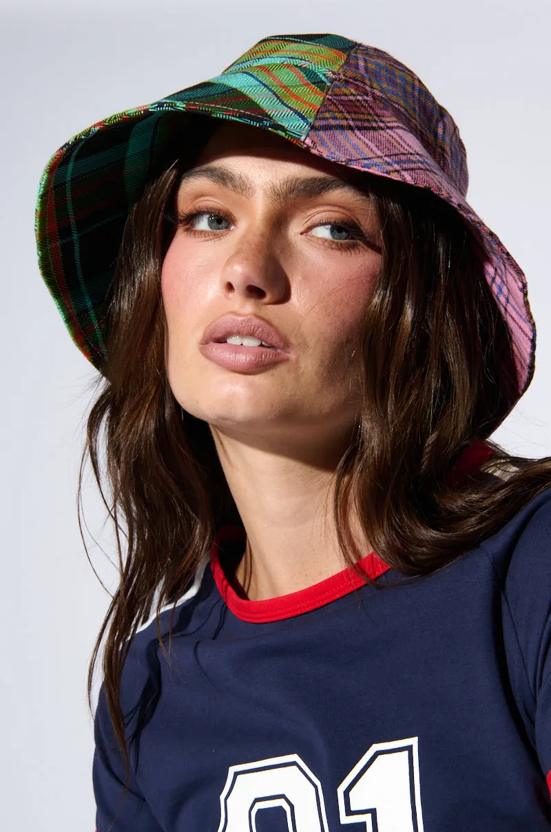 MIXED PRINTS PLAID BUCKET HAT sold by AKIRA product image thumbnail 2