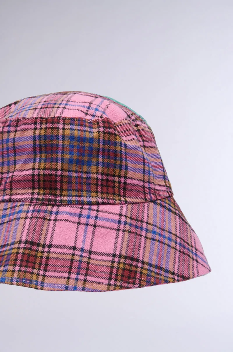 MIXED PRINTS PLAID BUCKET HAT sold by AKIRA product image thumbnail 4