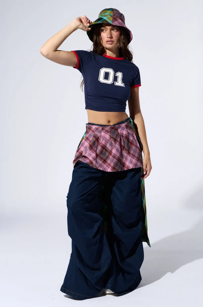 MIXED PRINTS PLAID BUCKET HAT sold by AKIRA product image thumbnail 5