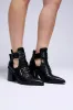 AZALEA WANG DEEGAN BLACK BUCKLE BOOTIE sold by AKIRA