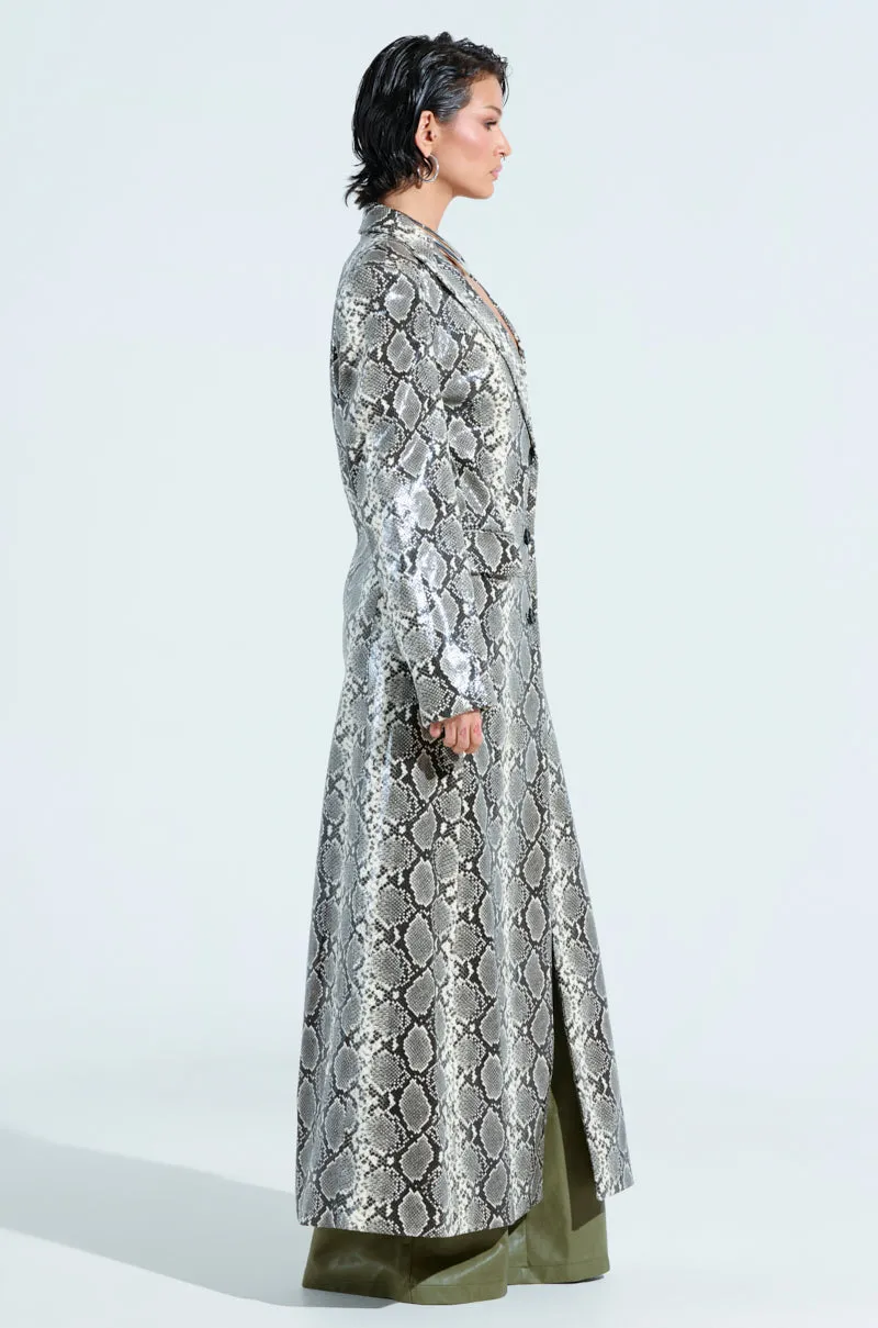 INCOGNITO SNAKE PRINT TRENCH IN IVORY sold by AKIRA product image thumbnail 4