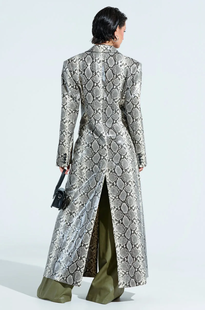 INCOGNITO SNAKE PRINT TRENCH IN IVORY sold by AKIRA product image thumbnail 5