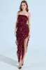 CYRUS VELVET MAXI DRESS IN BURGUNDY sold by AKIRA