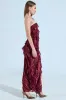 CYRUS VELVET MAXI DRESS IN BURGUNDY sold by AKIRA