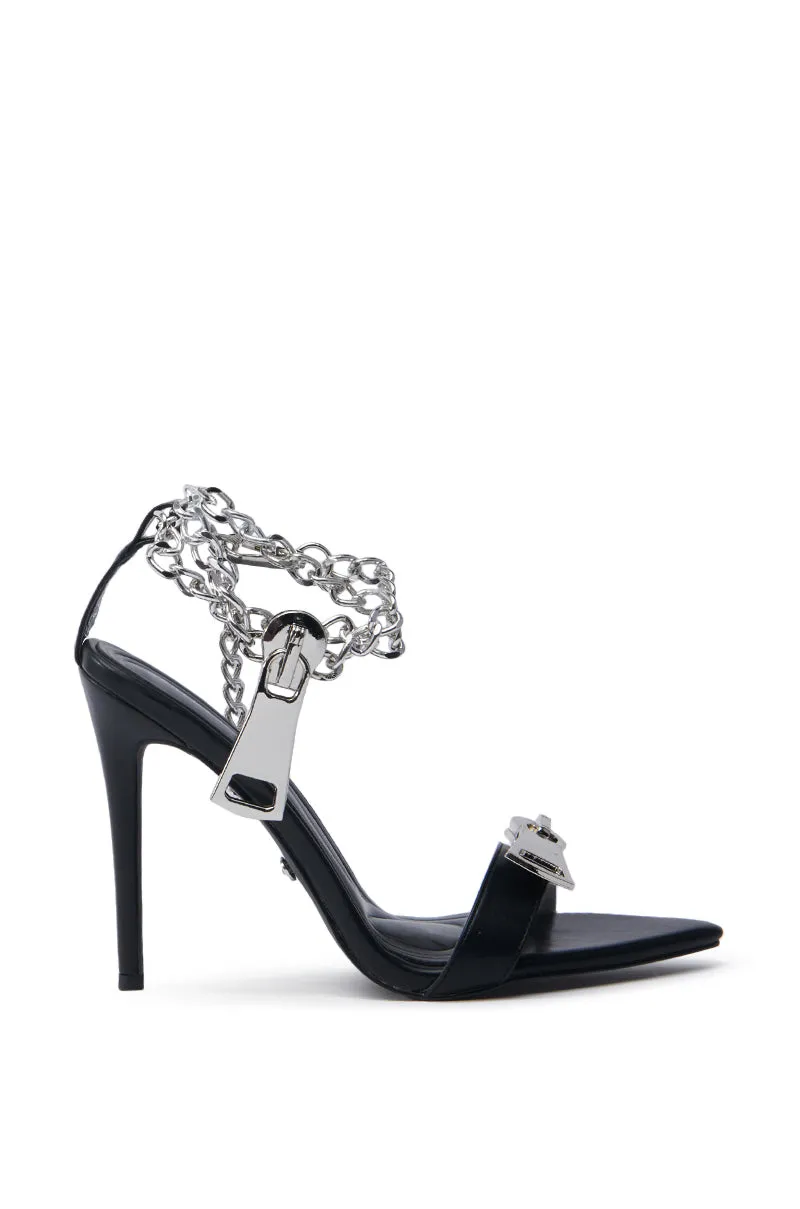 AZALEA WANG HORUS BLACK ZIPPER DETAIL SANDAL sold by AKIRA product image thumbnail 4