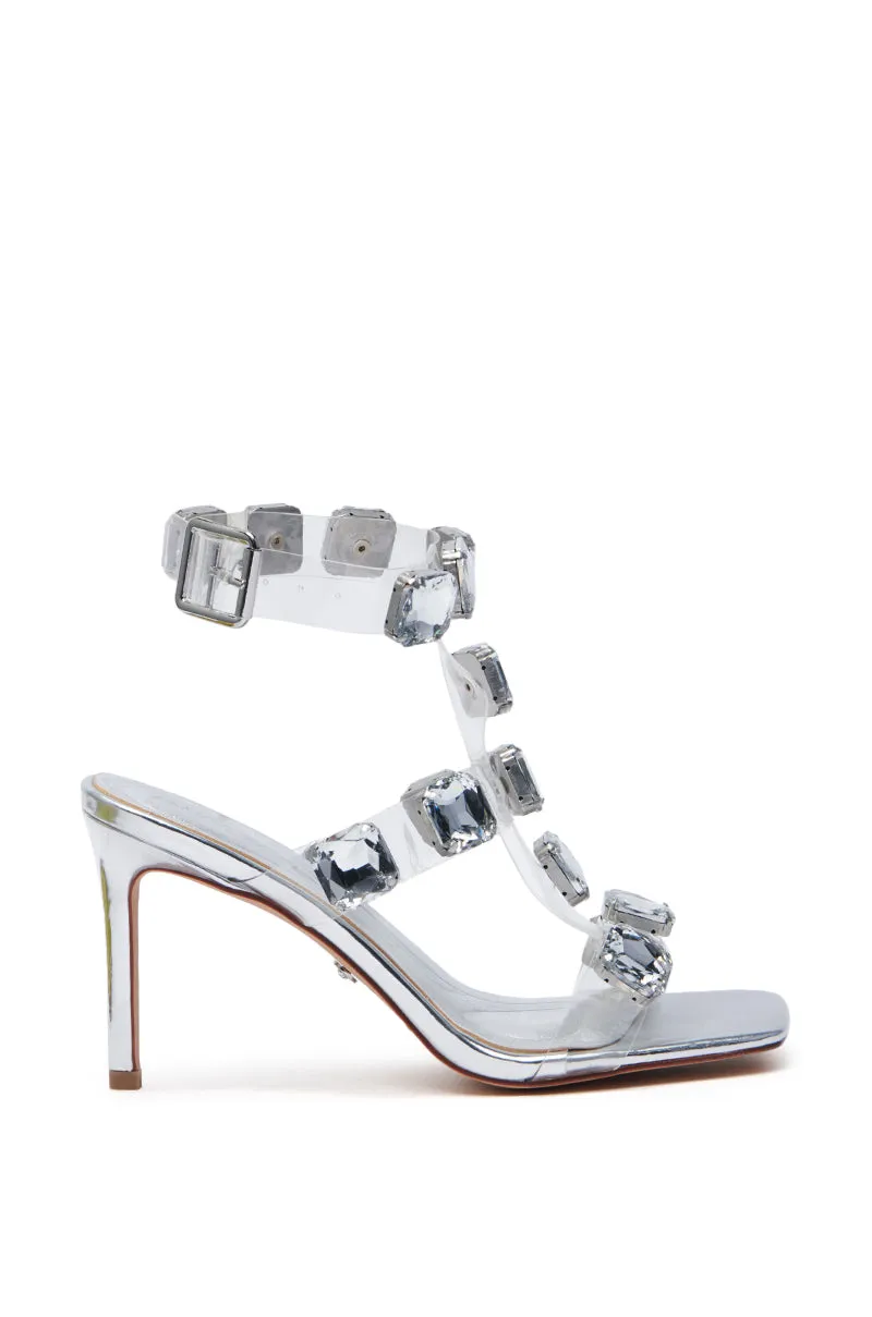 KAUKET SILVER DIAMOND EMBELLISHED SANDAL sold by AKIRA product image thumbnail 2