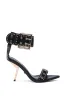 AZALEA WANG LOBELIA BLACK HARDWARE EMBELLISHED STILETTO SANDAL sold by AKIRA