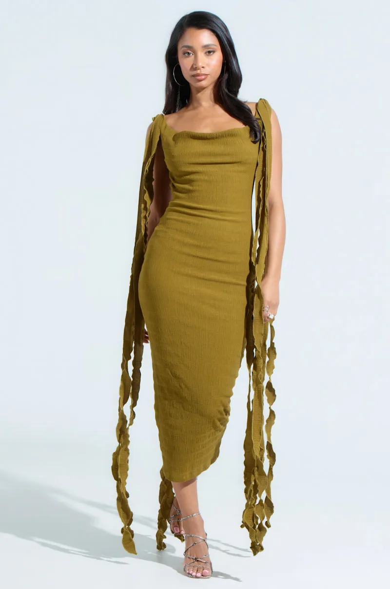 GET LIKE ME BACKLESS MIDI DRESS IN GREEN sold by AKIRA product image thumbnail 2