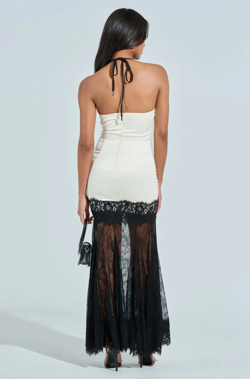 KYLIE SATIN LACE MAXI DRESS sold by AKIRA product image thumbnail 5
