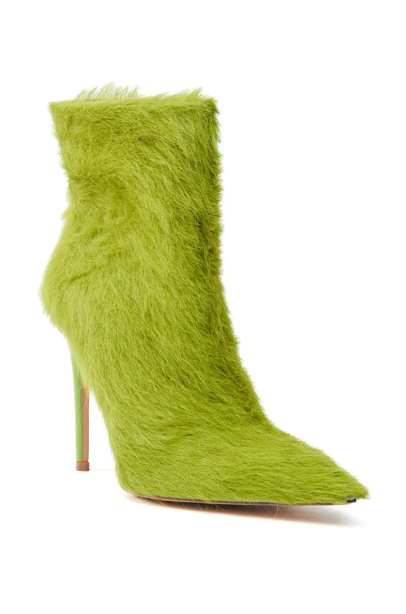 AZALEA WANG MARIELLA GREEN HAIRY STILETTO BOOTIE sold by AKIRA product image thumbnail 5