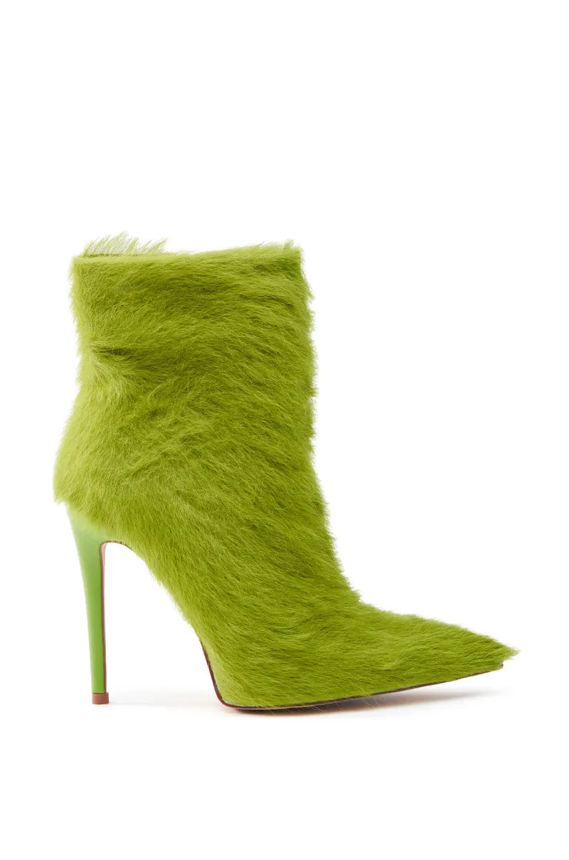 AZALEA WANG MARIELLA GREEN HAIRY STILETTO BOOTIE sold by AKIRA product image thumbnail 4