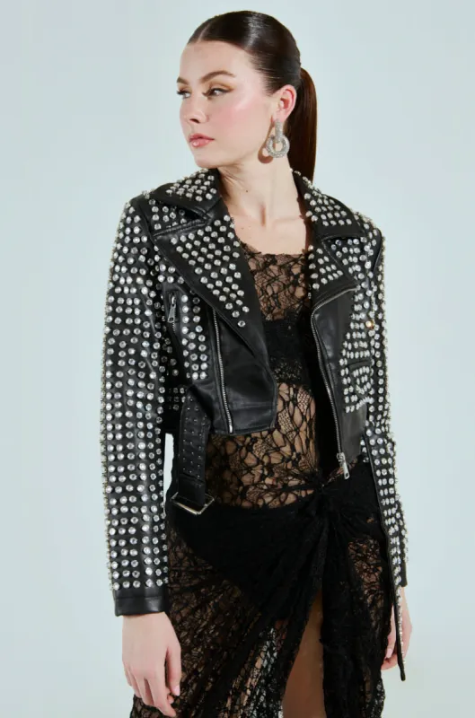 DEMI EMBELLISHED MOTO sold by AKIRA