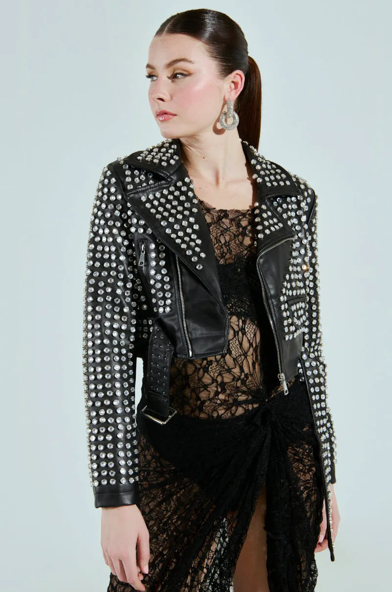 DEMI EMBELLISHED MOTO sold by AKIRA