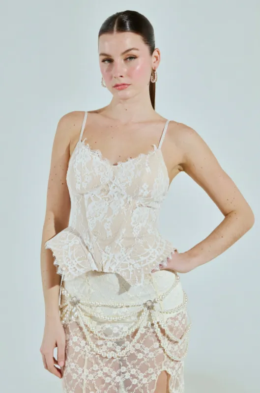 YES PLEASE LACE CORSET sold by AKIRA