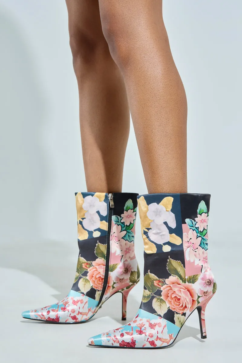 AZALEA WANG STILETTO COLOR BLOCKED FLORAL BOOTIE sold by AKIRA product image thumbnail 2