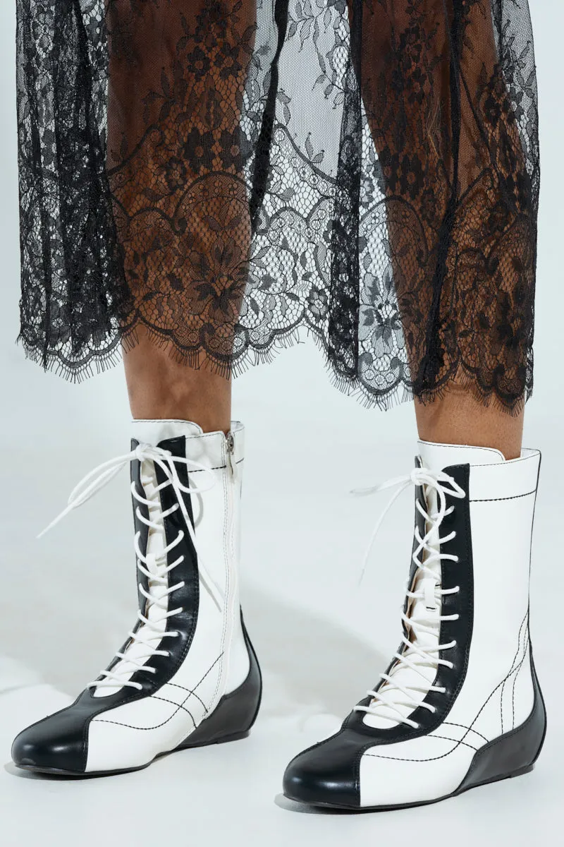 AZALEA WANG PASSER BLACK SPORTY FLAT BOOTIE sold by AKIRA