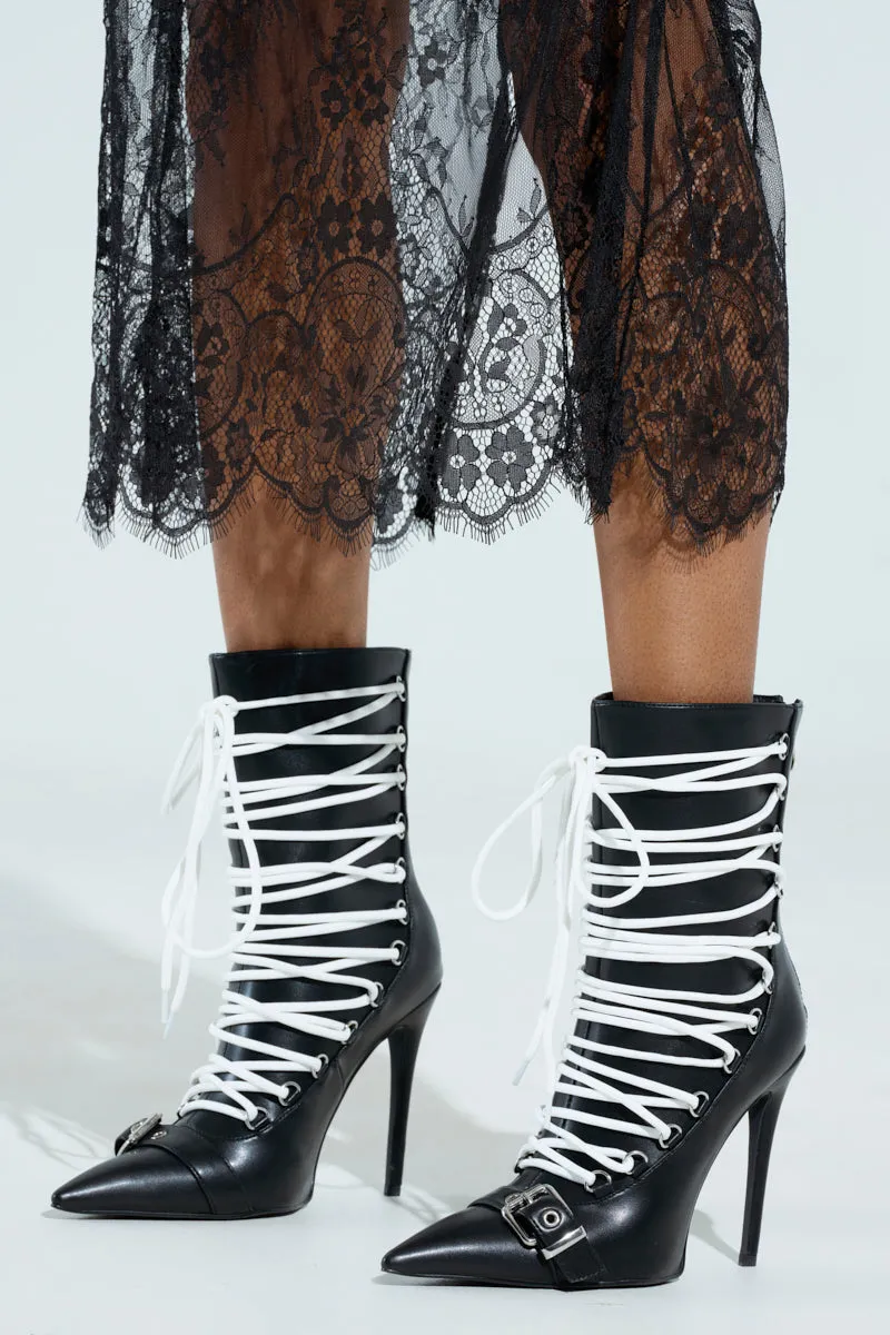 AZALEA WANG ERYX BLACK LACE UP STILETTO BOOTIE sold by AKIRA product image thumbnail 2