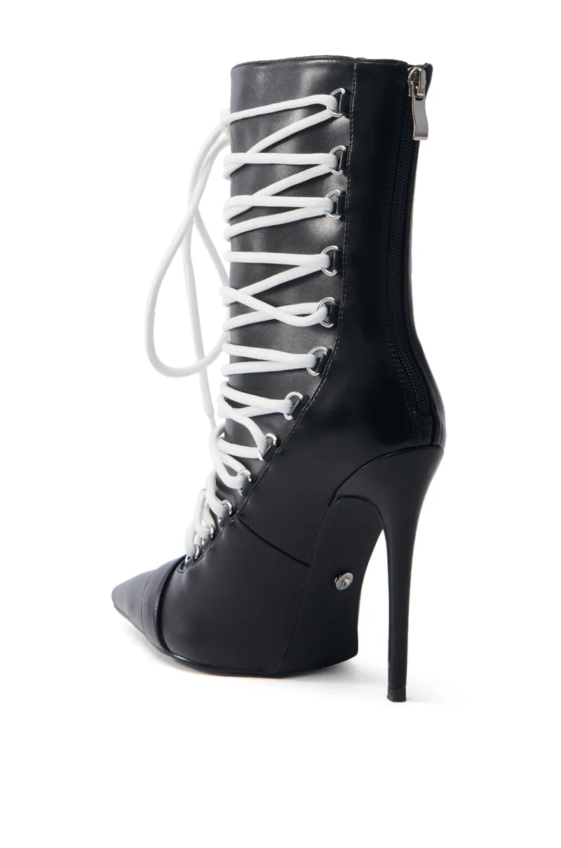 AZALEA WANG ERYX BLACK LACE UP STILETTO BOOTIE sold by AKIRA product image thumbnail 5