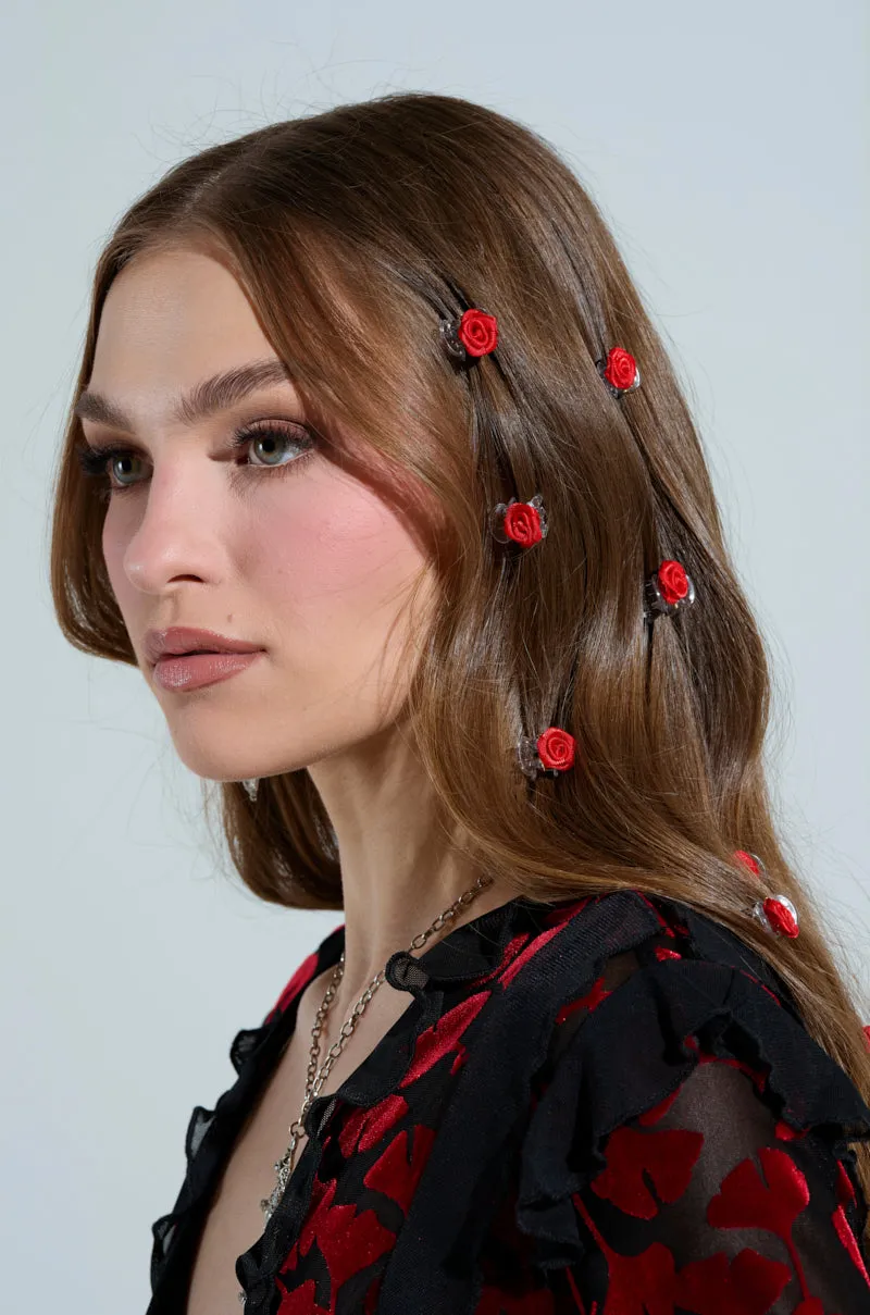 ROSES ARE RED HAIR CLIP PACK sold by AKIRA product image thumbnail 2