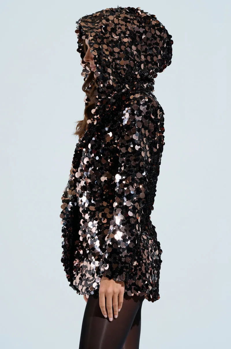 PARTY AT JOSH'S SEQUIN HOODED BLAZER sold by AKIRA product image thumbnail 4
