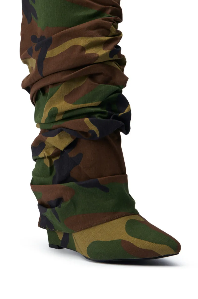 AZALEA WANG ZUMMA CAMO WEDGE BOOT sold by AKIRA product image thumbnail 5