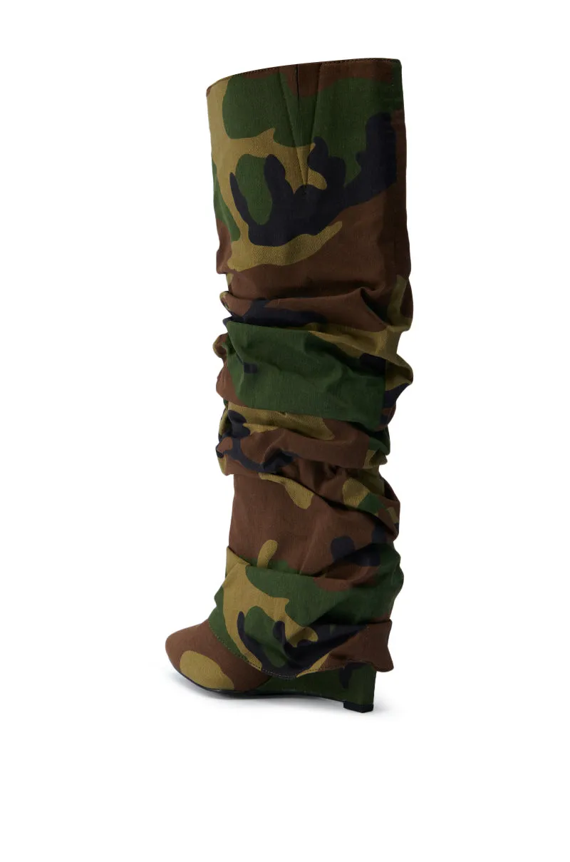 AZALEA WANG ZUMMA CAMO WEDGE BOOT sold by AKIRA product image thumbnail 4