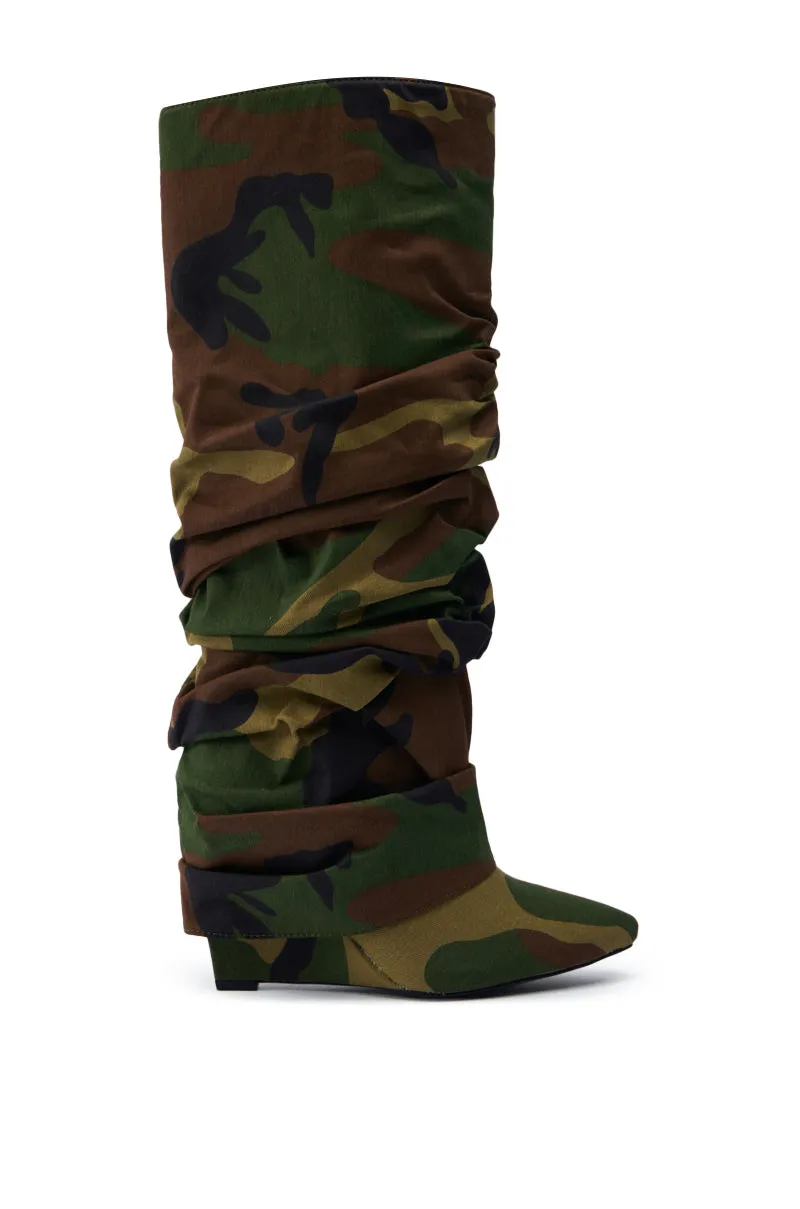AZALEA WANG ZUMMA CAMO WEDGE BOOT sold by AKIRA product image thumbnail 3