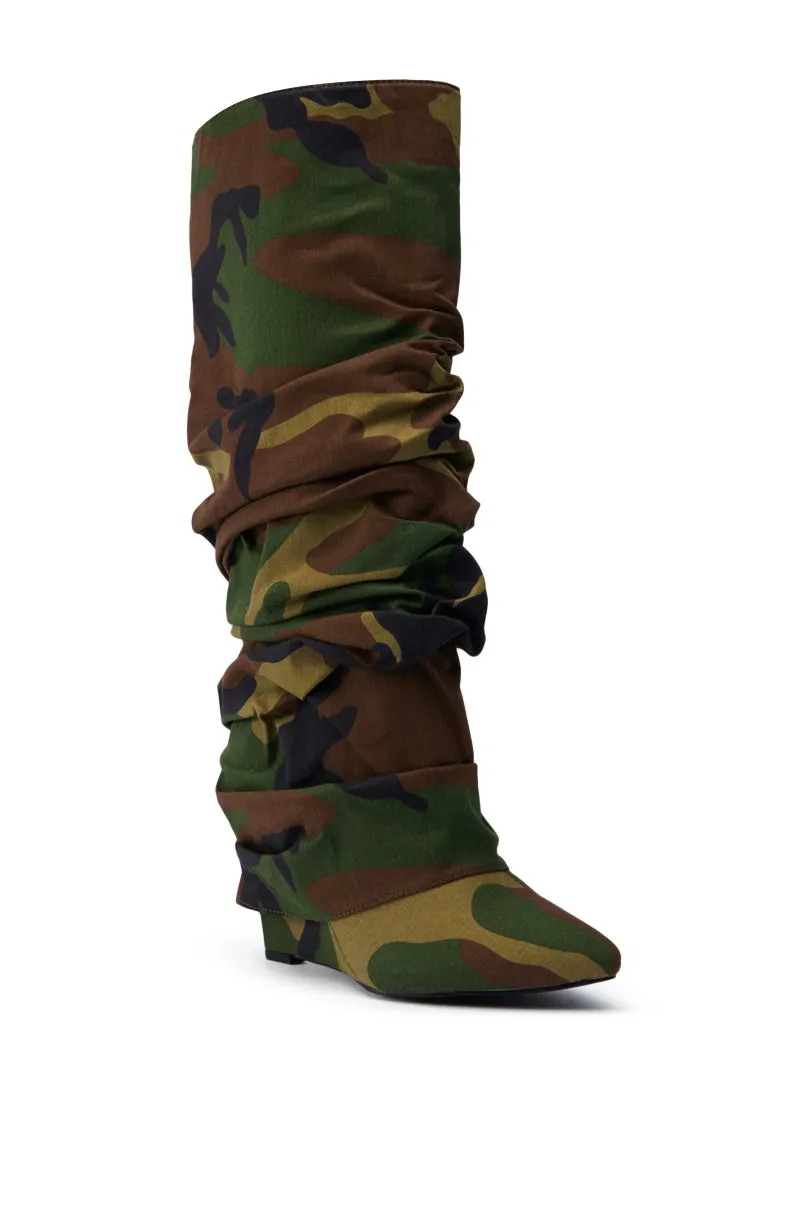 AZALEA WANG ZUMMA CAMO WEDGE BOOT sold by AKIRA product image thumbnail 2
