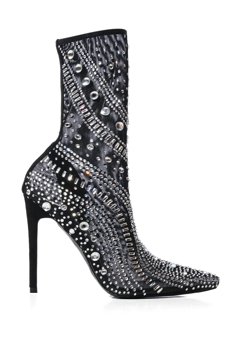 AZALEA WANG OPRY BLACK EMBELLISHED MESH BOOTIE sold by AKIRA product image thumbnail 5