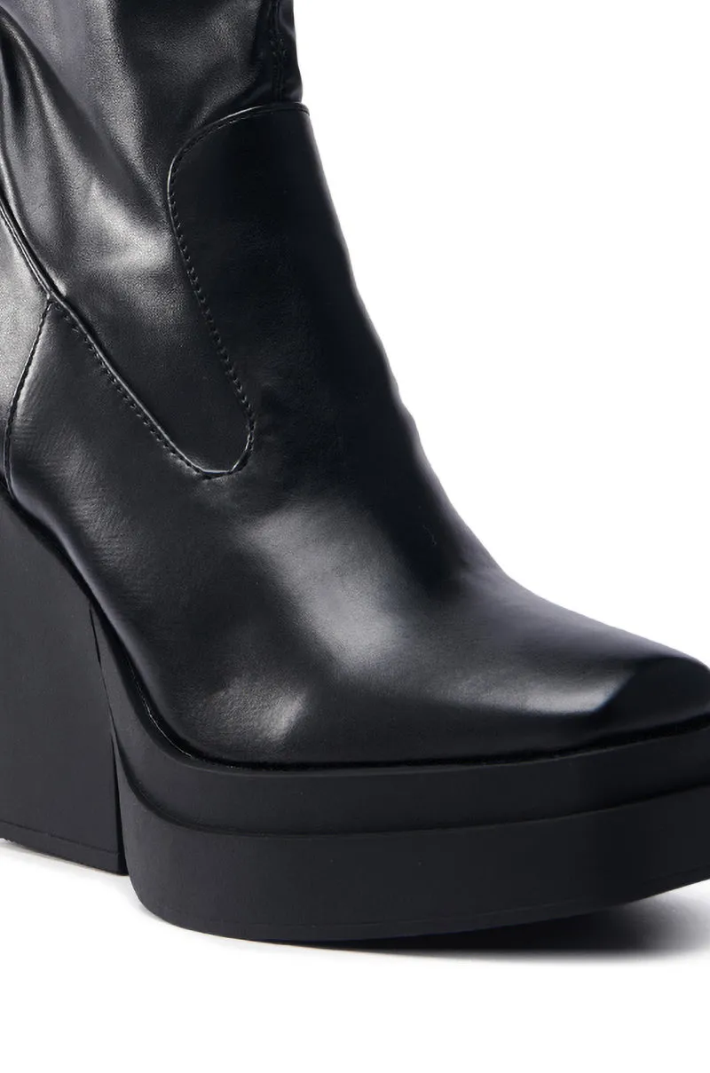 AKI BLACK STRETCH PU CHUNKY BOOTIE sold by AKIRA product image thumbnail 5