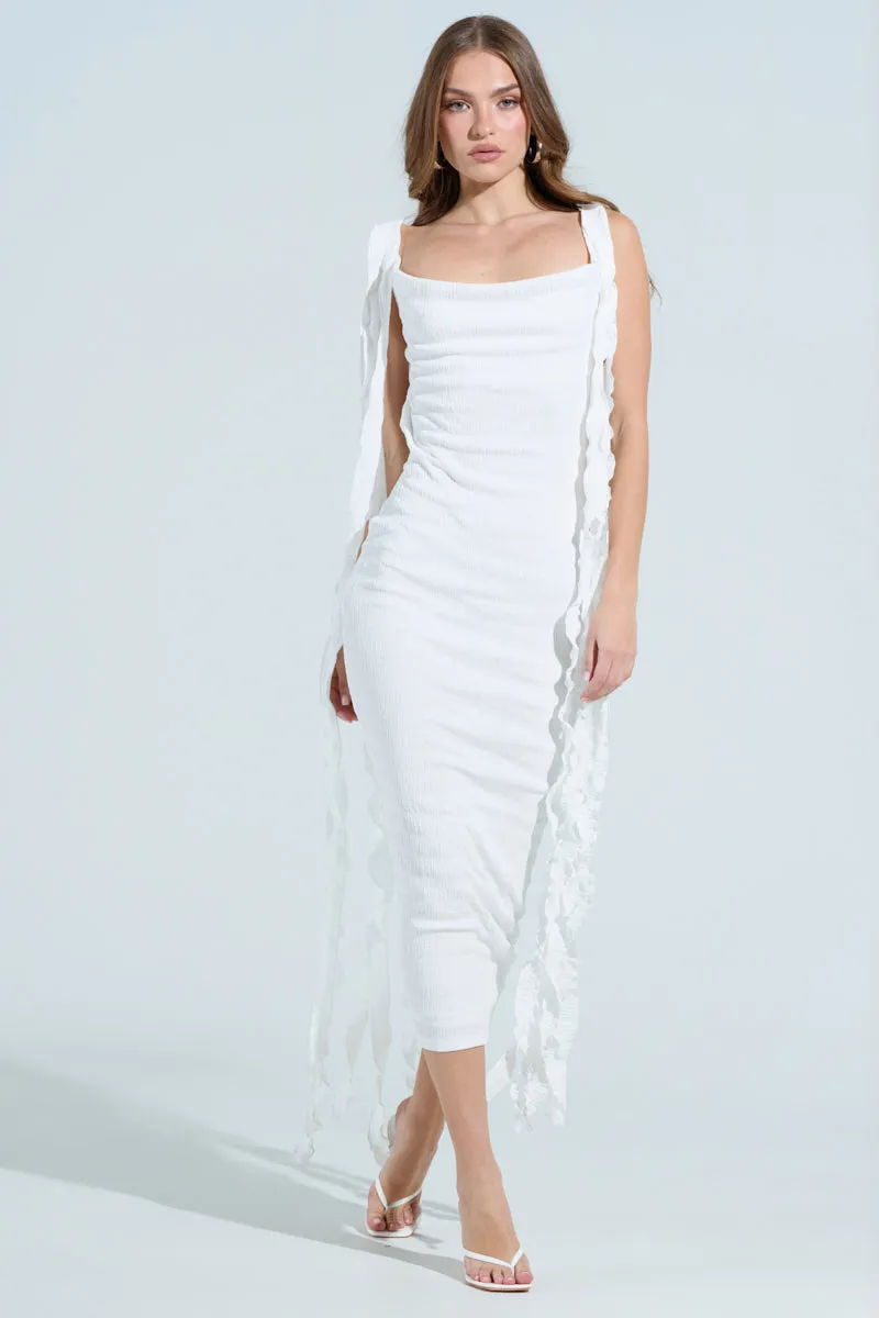 GET LIKE ME BACKLESS MIDI DRESS IN IVORY sold by AKIRA product image thumbnail 2