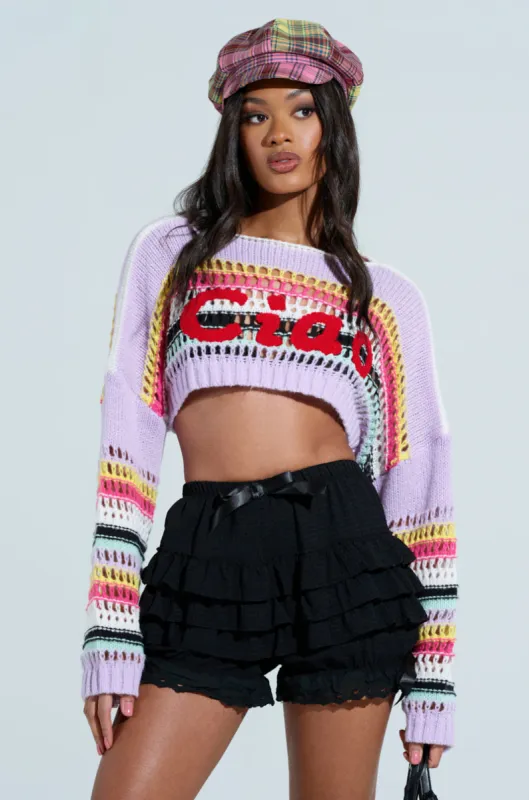 CIAO KNITTED CROPPED SWEATER made by AKIRA