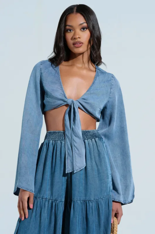 PERFECT AS CAN BE TIE FRONT BLOUSE sold by AKIRA