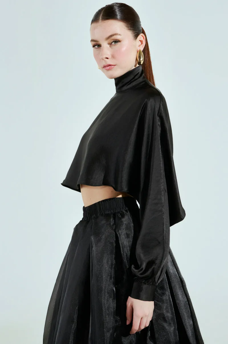 TALIA SATIN MOCK NECK BLOUSE sold by AKIRA product image thumbnail 3