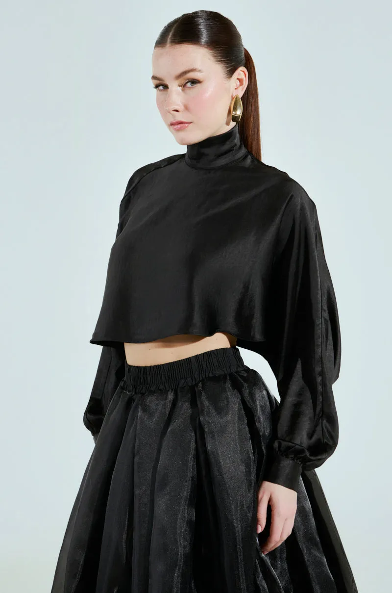 TALIA SATIN MOCK NECK BLOUSE sold by AKIRA product image thumbnail 2
