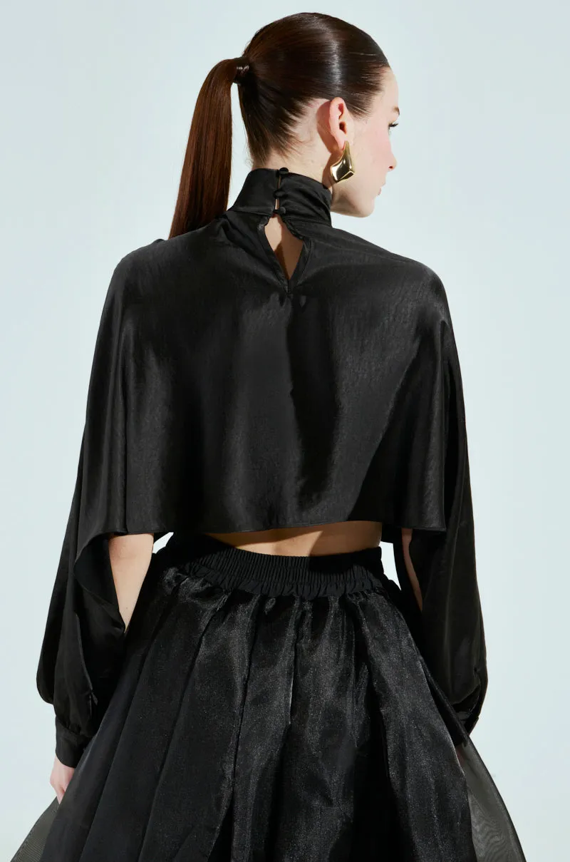TALIA SATIN MOCK NECK BLOUSE sold by AKIRA product image thumbnail 4