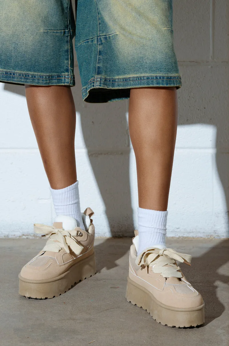 POPULARITY SAND FLATFORM SNEAKER sold by AKIRA product image thumbnail 3