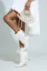 AZALEA MITSKI WHITE SEQUIN OVERLAY BOOTIE sold by AKIRA
