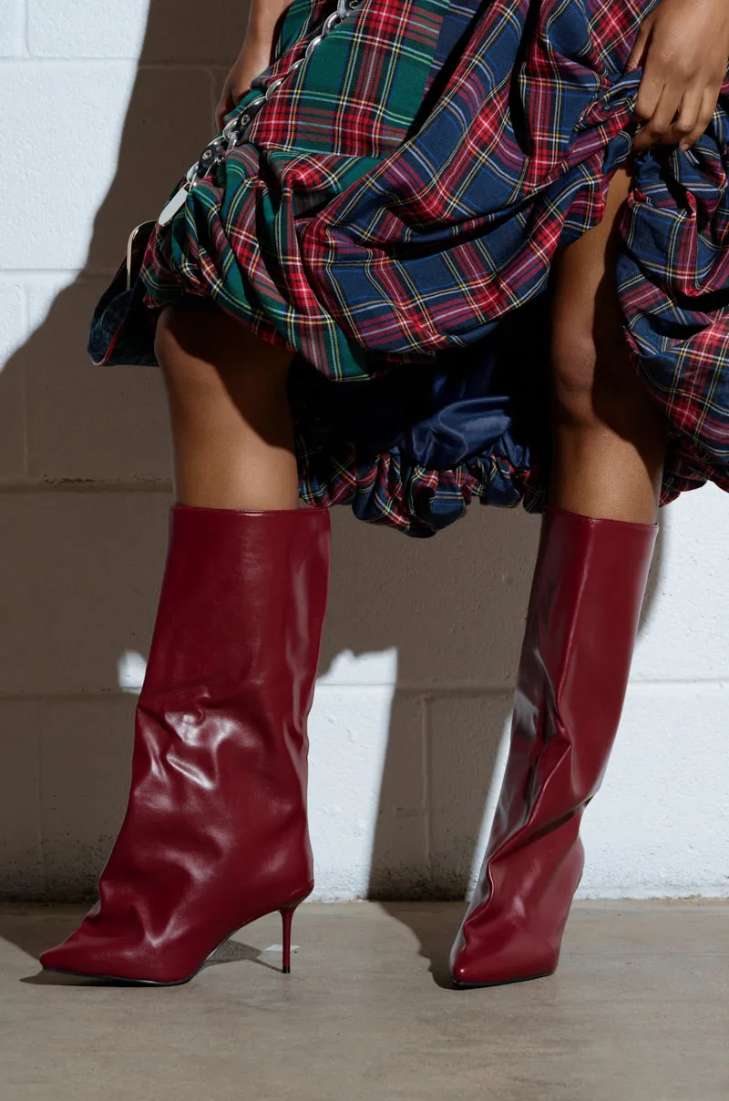 AZALEA WANG COUTURECRAZY BURGUNDY BOOT sold by AKIRA