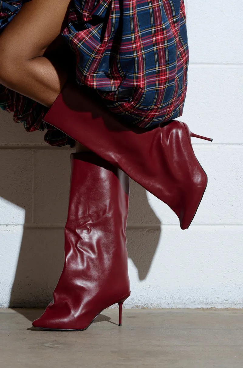 AZALEA WANG COUTURECRAZY BURGUNDY BOOT sold by AKIRA product image thumbnail 4