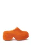 AZALEA WANG LEESHA ORANGE PONY HAIR CLOG sold by AKIRA