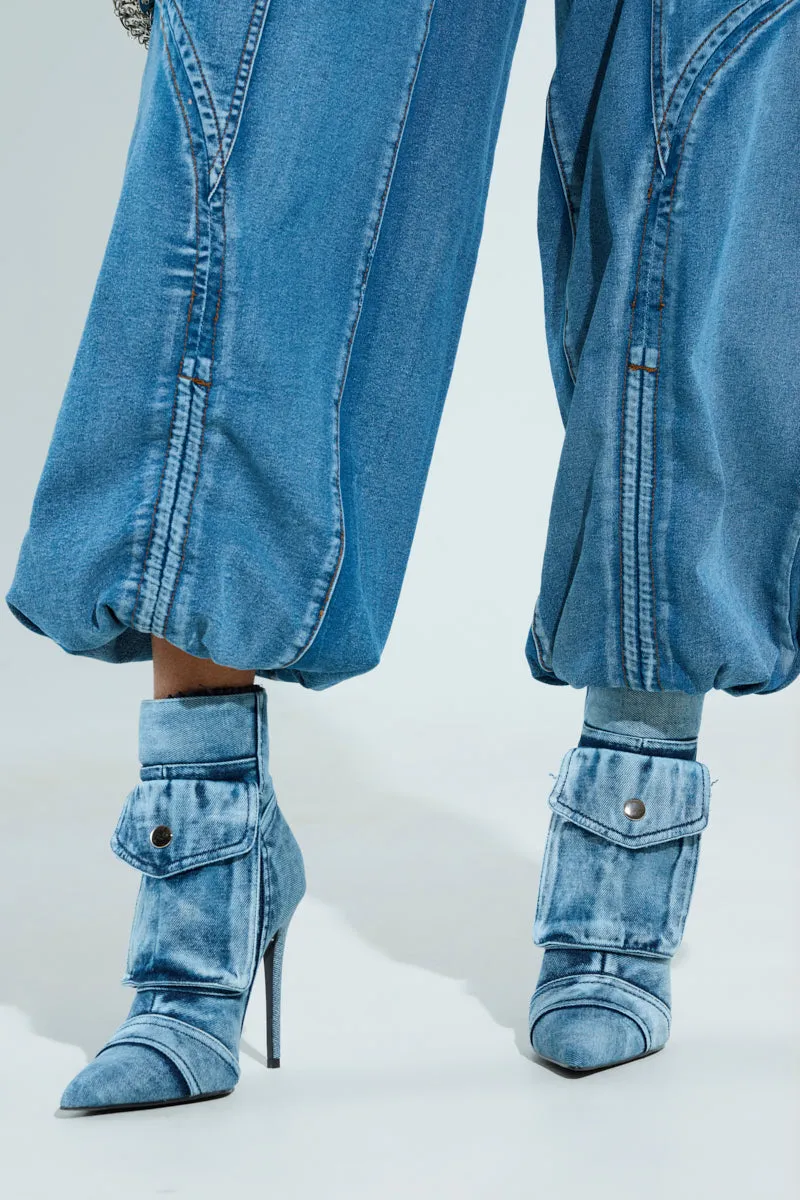 AZALEA WANG MYNAH DENIM STILETTO BOOTIE sold by AKIRA product image thumbnail 2