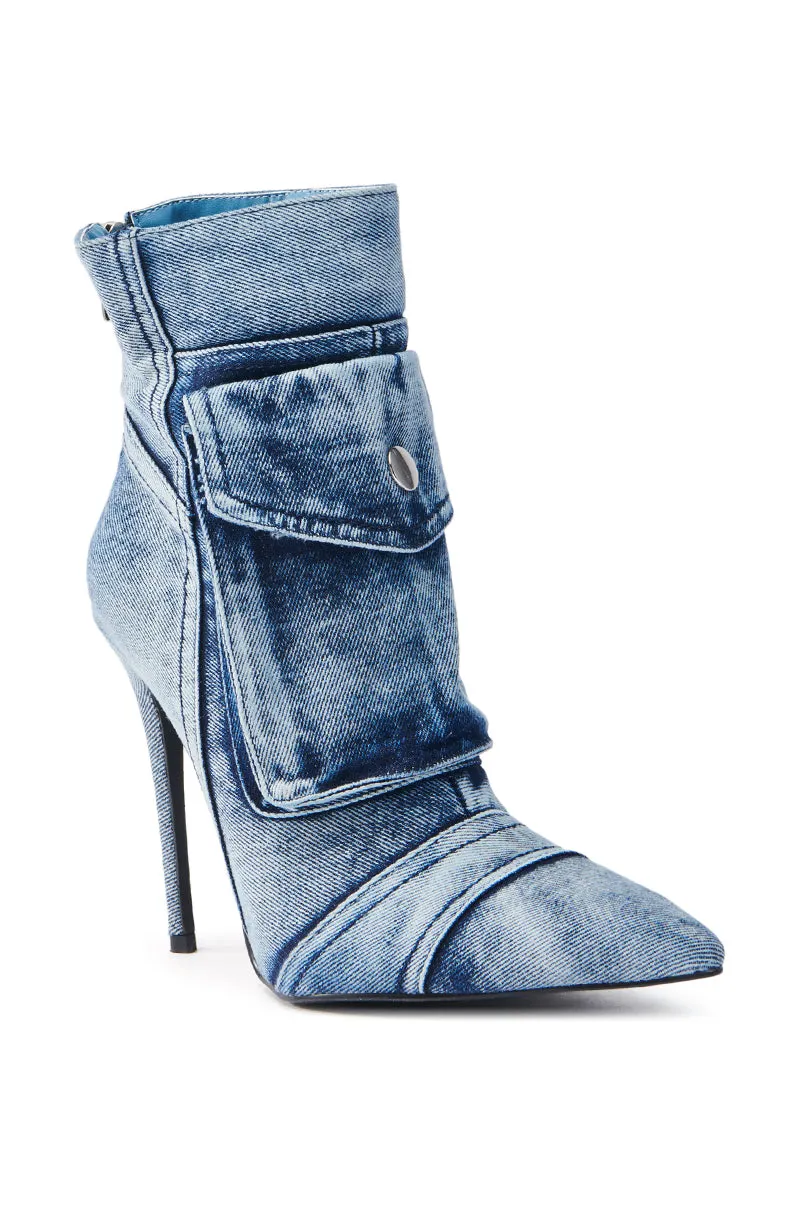 AZALEA WANG MYNAH DENIM STILETTO BOOTIE sold by AKIRA product image thumbnail 4