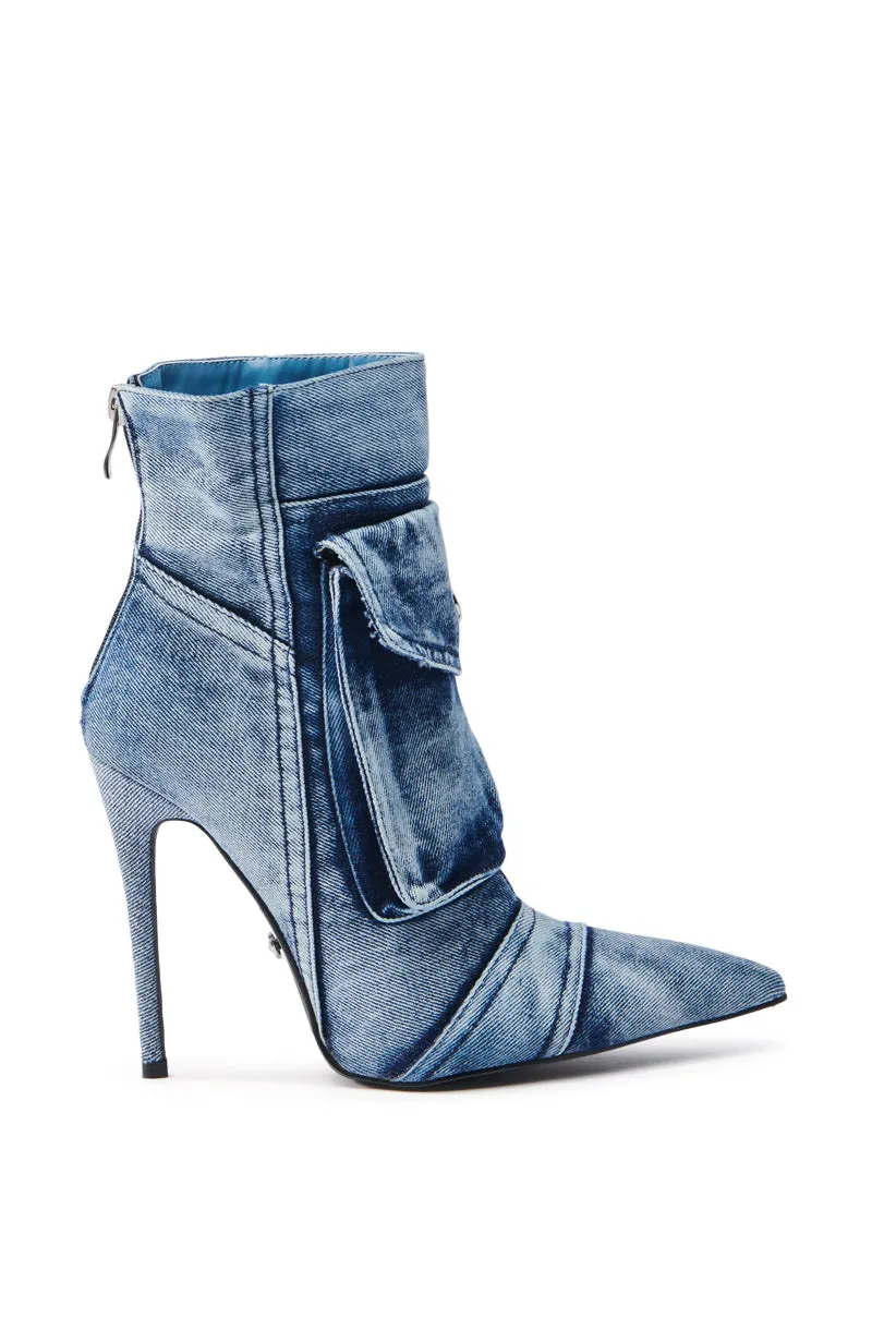 AZALEA WANG MYNAH DENIM STILETTO BOOTIE sold by AKIRA product image thumbnail 3