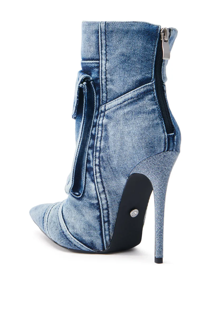 AZALEA WANG MYNAH DENIM STILETTO BOOTIE sold by AKIRA product image thumbnail 5
